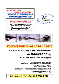 Volume unico Ricerca matrimoni Barrali