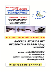 Volume unico Ricerca deceduti Barrali