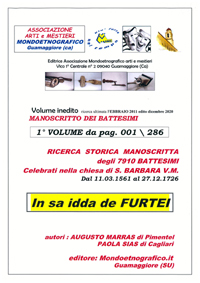 Primo volume Ricerca battesimi Furtei