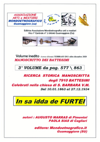 Terzo volume Ricerca battesimi Furtei