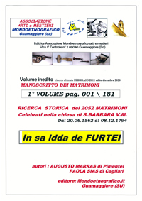 Primo volume Ricerca matrimoni Furtei