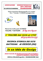 Primo volume Ricerca battesimi Gesico