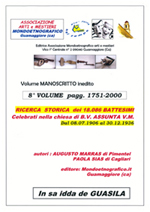 Ottavo volume Ricerca battesimi Guasila