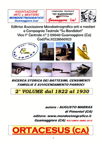 Secondo volume Ricerca battesimi Ortacesus