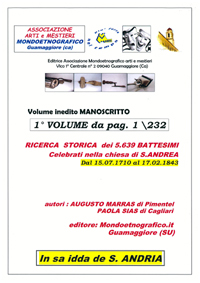 Primo volume Ricerca battesimi Sant'Andrea Frius
