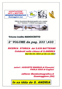 Secondo volume Ricerca battesimi Sant'Andrea Frius