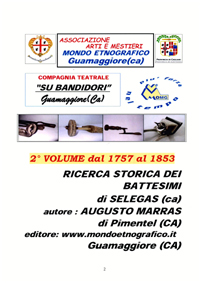 Secondo volume Ricerca battesimi Selegas