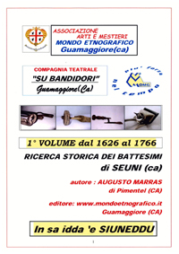 Primo volume Ricerca battesimi Seuni